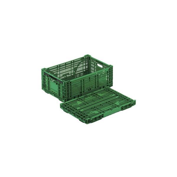 【ブラックフライデーでP最大47倍】折りたたみコンテナー/オリコン 【RS-MM44S】 グリーン 材質：PP ワンタッチ組立【代引不可】