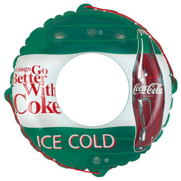 浮き輪 【90cm】 コカ・コーラ グリーン柄 塩化ビニール樹脂製 〔プール ビーチ 海外旅行〕【代引不可】