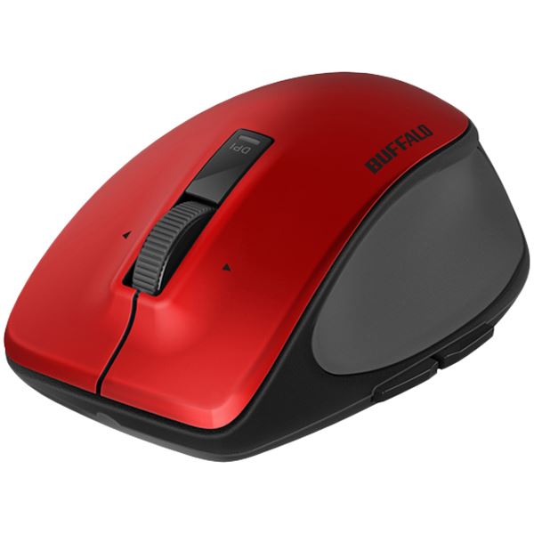 【ポイント20倍】バッファロー 無線 BlueLED プレミアムフィットマウス Mサイズ レッド BSMBW500MRD