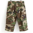 【ポイント20倍】アメリカ軍 BDU クロップド カーゴパンツ 迷彩服 Lサイズ ウッドランド 7分丈 リップストップ レプリカ ミリタリーパンツ(4)