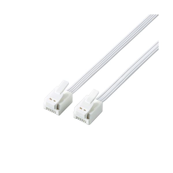 【ブラックフライデーでP最大47倍】（まとめ） エレコム ツメ折れ防止モジュラーケーブル MJ-T1WH 【×1..