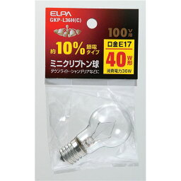 【ポイント20倍】（まとめ） ELPA ミニクリプトン球 電球 40W形 E17 クリア GKP-L36H（C） 【×30セット】