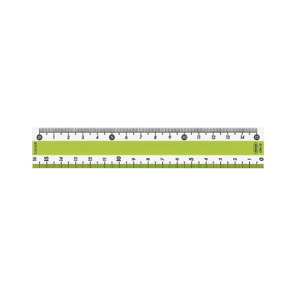 【クーポン配布中】（まとめ） カラー直線定規 CPK-15-G グリーン 1本入 【×20セット】