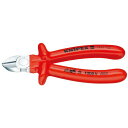 【クーポン配布中】KNIPEX（クニペックス）7007-180 絶縁斜ニッパー 1000V