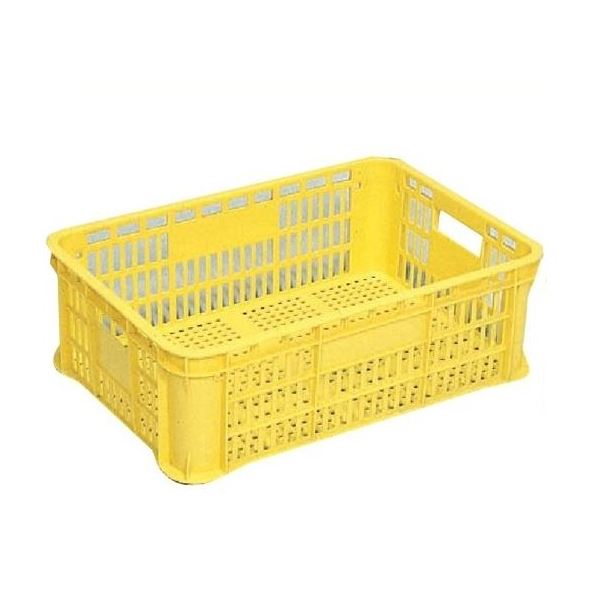 【ポイント20倍】【5個セット】 リステナー/網目コンテナボックス 【MB-19】 イエロー メッシュ構造 〔みかん 果物 野菜等収穫 保管 保存 物流〕【代引不可】