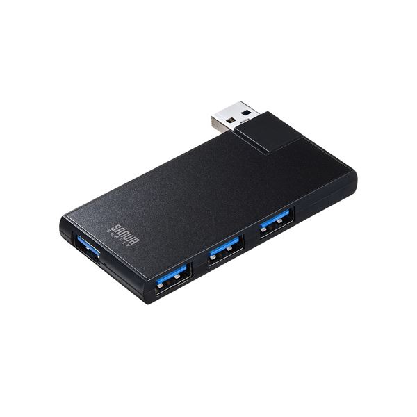 【クーポン配布中】(まとめ)サンワサプライ USB3.04ポートハブ USB-3HSC1BK【×2セット】