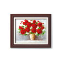 【ポイント20倍】油絵額フレームセット 【オンタケF6号】 鈴木郁夫 「赤いバラ」 433×525×50mm 化粧箱入り