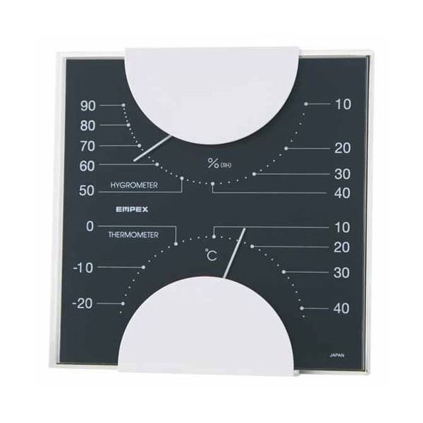 【クーポン配布中】EMPEX 温度・湿度計 MONO 温度・湿度計 MN-4812 ブラック