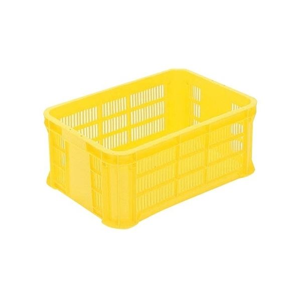 【クーポン配布中&ブラックフライデー対象】リステナー/網目コンテナボックス 【MB-215B】 イエロー メッシュ構造 〔みかん 果物 野菜等収穫 保管 保存 物流〕【代引不可】