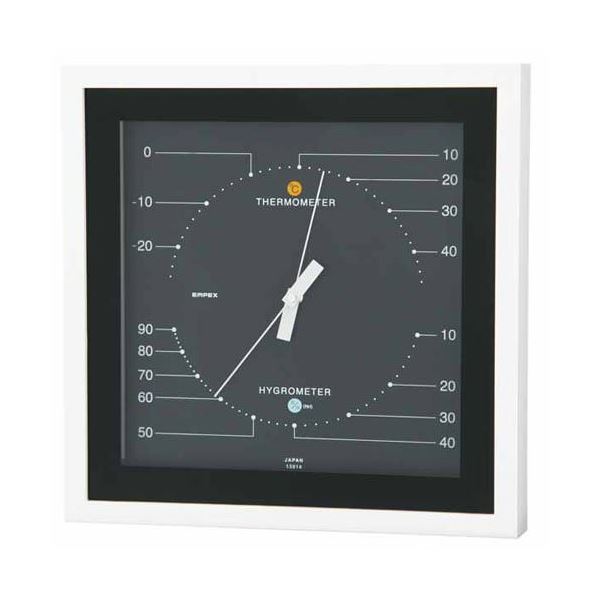 【クーポン配布中】EMPEX 温度・湿度計 MONO 温度・湿度計 置き掛け兼用 MN-4832 ブラック