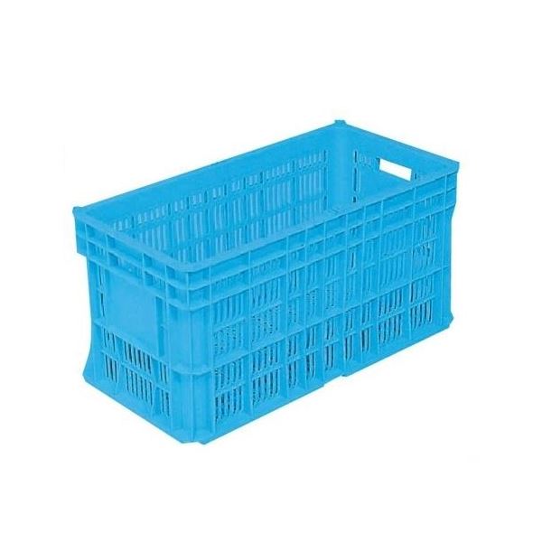 【クーポン配布中&ブラックフライデー対象】リステナー/網目コンテナボックス 【MB-60A 穴あり】 ブルー メッシュ構造 〔みかん 果物 野菜等収穫 保管 保存 物流〕【代引不可】