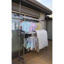 【ポイント20倍】ステンレス製ベランダ物干しスタンド/洗濯物干し 【Wポール支柱】 高さ205〜300cm