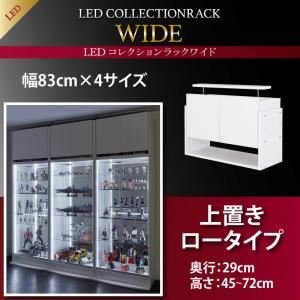 【マラソンでポイント最大46倍】【単品】収納上置 高さ45～72 奥行29 ホワイト LEDコレクションラック ワイド【代引不可】