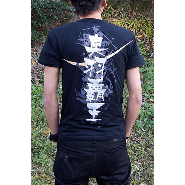 【マラソンでP最大47倍】戦国武将Tシャツ 【伊達政宗 奥羽覇王】 XSサイズ 半袖 ブラック(黒) 〔Uネック おもしろ〕
