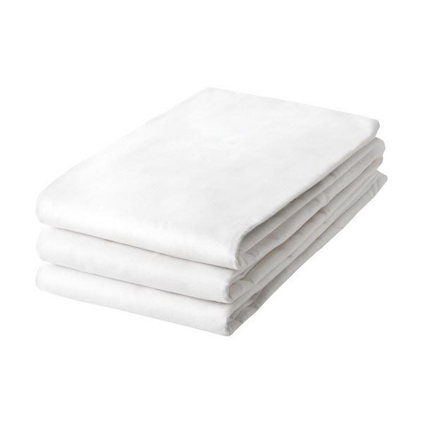 【ポイント20倍】（まとめ）平シーツ フラットシーツ 137×260cm ホワイト 1セット（3枚） 【×3セット】