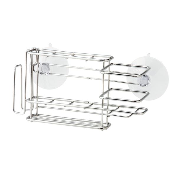 【クーポン配布中&ブラックフライデー対象】ステンレス 歯ブラシスタンド/歯ブラシホルダー 【スリム 吸盤】 コップホルダー付き サビにくい 【36個セット】