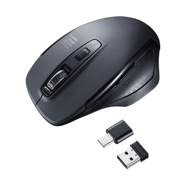 【クーポン配布中】(まとめ) サンワサプライ 静音ワイヤレスブルーLEDマウス ブラック MA-WBLC169BK 1個 【×3セット】