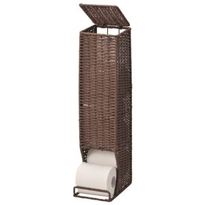 【クーポン配布中】【12個セット】 トイレットペーパーホルダー/トイレットペーパー収納 【ブラウン】 幅13.5×奥行18.5×高さ56cm