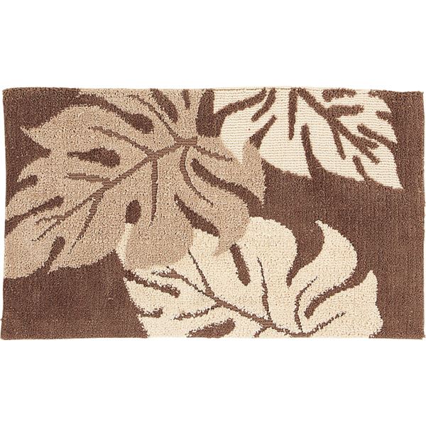 【クーポン配布中&ブラックフライデー対象】モンステラ柄 玄関マット/フロアマット 【45cm×75cm ブラウン】 長方形 防滑 オールシーズン対応 『アラカイ』【代引不可】