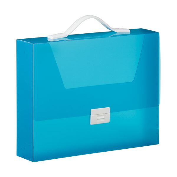 【ポイント20倍】（まとめ）キングジム シンプリーズ キャリングケース グリップタイプ（透明） A4 収納幅70mm 青 294TSPW 1セット（6個） 【×3セット】