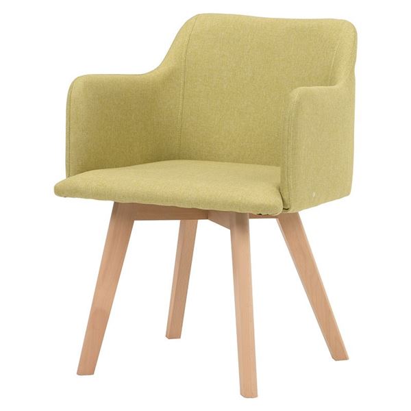 【クーポン配布中】パーソナルチェア 2脚セット 約幅52×奥行54×高さ72×座面高42cm グリーン 肘付き 木製 脚付き 組立品 リビング ダイニング【代引不可】