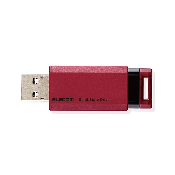 【マラソンでポイント最大46倍】エレコム SSD 外付け ポータブル 1TB 小型 ノック式 USB3.2（Gen1）対応 レッド PS4/PS4Pro/PS5 ESD-EPK1000GRD