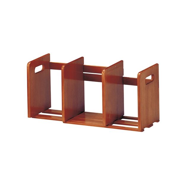 【クーポン配布中】スライド式 ブックスタンド/ブックエンド 【ブラウン】 幅335〜620mm 木製 〔リビング ダイニング ベッドルーム 書斎〕 完成品【代引不可】