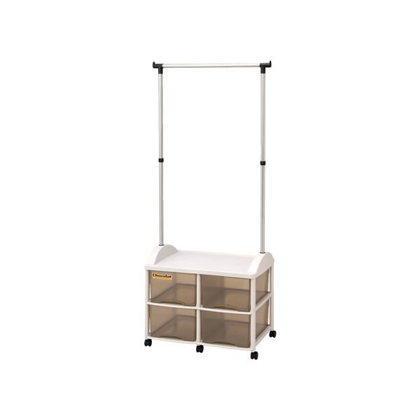 【クーポン配布中】ハンガーラック/衣類収納 【4W型】 66×44.5×159.5cm 日本製 引き出し キャスター付き ハンガーボックス 〔寝室 ベッドルーム...