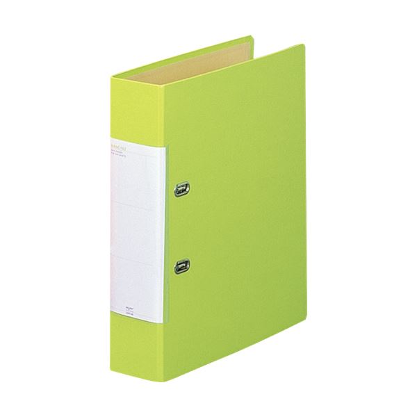 リヒトラブ リクエストD型リングファイル A4タテ 2穴 500枚収容 50mmとじ 背幅69mm 黄緑 G2250-61セッ..