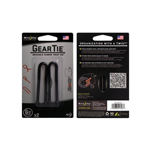 【ポイント20倍】(まとめ) シームーン NiteIze ギアータイ 6インチ ブラック NI01803 1パック(2個) 【×5セット】