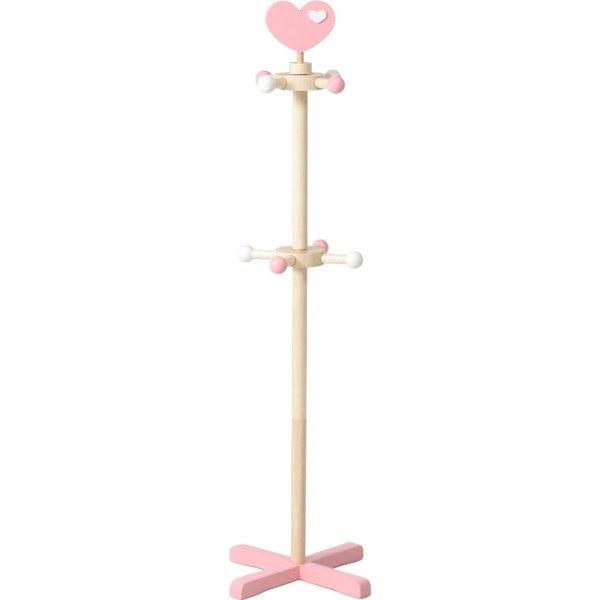 【ポイント20倍】キッズ ポールハンガー コートハンガー 幅37cm ハート 木製 子供部屋 リビング 玄関 ベッドルーム 寝室【代引不可】