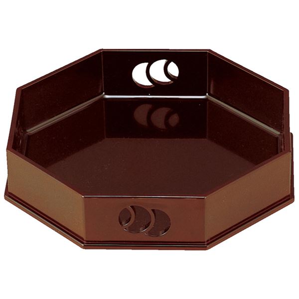 【クーポン配布中&ブラックフライデー対象】6.5寸 八角つぼつぼ盛器/和食器 【溜 A】 199×185×44mm 日本製 〔和食 レストラン 居酒屋 ..