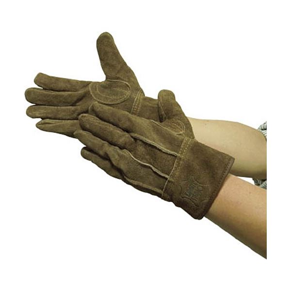 【クーポン配布中】(まとめ) ユニワールド 革手工房 A級オイル牛床革 背縫い ブラウン L KS445-L 1双 【×5セット】