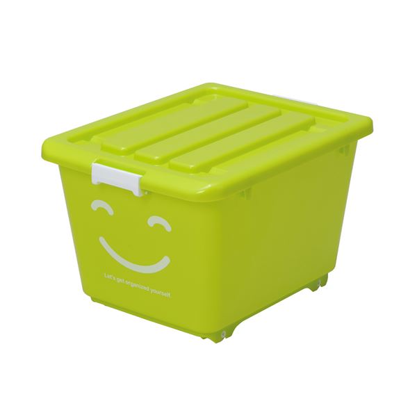 【クーポン配布中】(まとめ) ハッピーケース/収納ケース 【グリーン ショート】 幅39cm ロック機能・キャスター付き お子様用 【×10個セット】