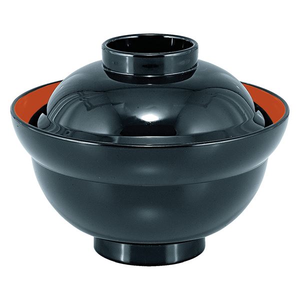 【クーポン配布中】6寸 かがみ丼/どんぶり鉢 【黒内朱 TA】 直径157×高さ123(85)mm 日本製 食洗機対応 ..