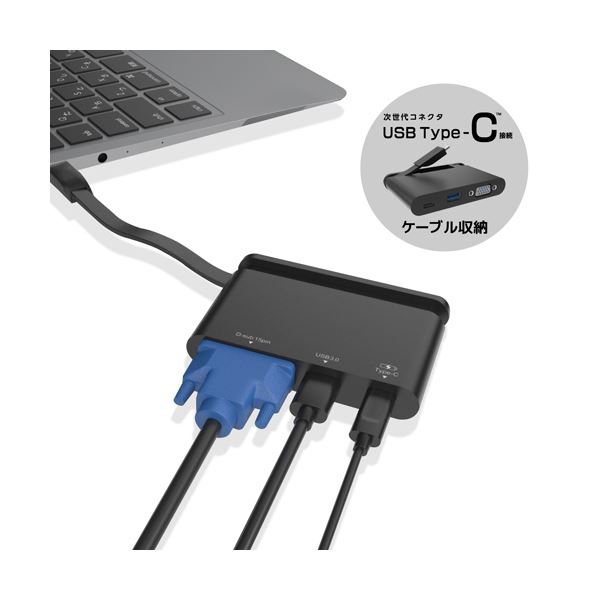 ڥݥۥ쥳 Type-Cɥå󥰥ơ/PDб/šǡžType-C1ݡ/USB3.01ݡ/D-sub1ݡ/֥Ǽ/֥å DST-C07BK