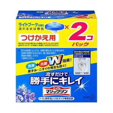 （まとめ）花王 トイレマジックリン流すだけで勝手にキレイ ライトブーケの香り つけかえ用 80g 1セット（2個）【×20セット】