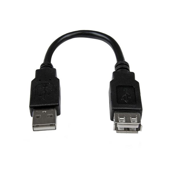 【クーポン配布中】（まとめ）StarTechUSB2.0延長アダプタケーブル 15cm USB A(オス)-USB A(メス) ブラック USBEXTAA6IN1本【×10セット】