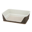 【ポイント20倍】(まとめ)お掃除簡単ステップ壁付トイレ ワイド ダークブラウン (ペット用品) (×2セット)(4)