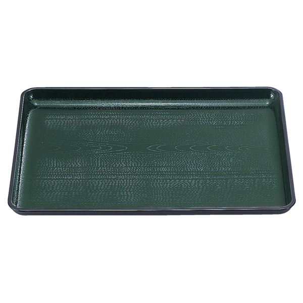 【ポイント20倍】尺4 新木目会席盆/トレー 【グリーン天黒SL】 425mm×305mm×20mm 日本製 〔和食 レストラン 居酒屋 店舗 お店〕【代引不可】