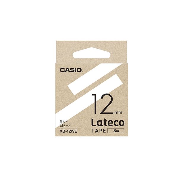 【クーポン配布中】(まとめ) カシオ ラベルライター Lateco 詰め替え用テープ 12mm 白テープ 黒文字 【×5セット】