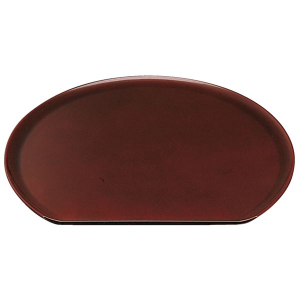 【クーポン配布中】尺2 浪漫半月盆/トレー 【溜毘沙門天 A】 360×310×10mm 日本製 〔和食 レストラン 居酒屋 店舗 お店〕【代引不可】