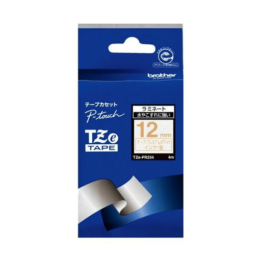 【マラソンでP最大47倍】(まとめ) ブラザー TZeテープ (おしゃれテーププレミアムタイプ) ピータッチ専用テープ プレミアムホワイト(金文字) 12mm TZE-PR234 1個 【×5セット】 【マラソンでP最大47倍】(まとめ) ブラザー TZeテープ (おしゃれテーププレミアムタイプ) ピータッチ専用テープ プレミアムホワイト(金文字) 12mm TZE-PR234 1個 【×5セット】