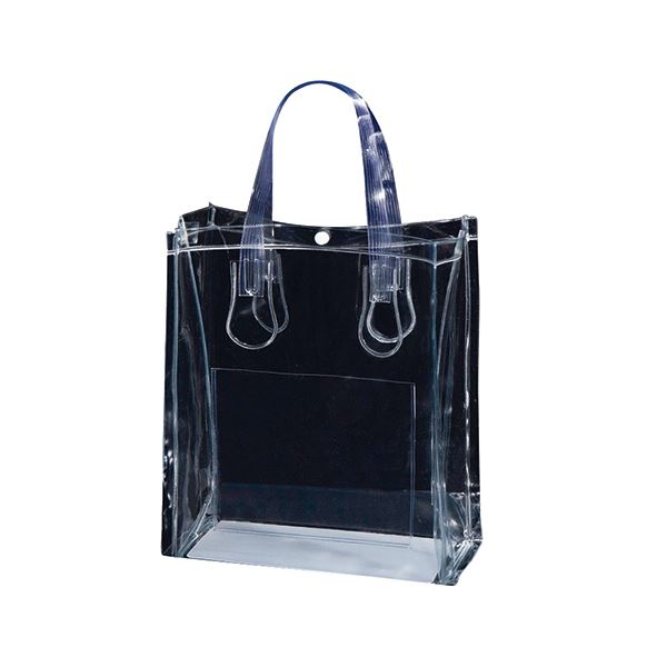 【ポイント20倍】(まとめ) TANOSEE 透明PVCバッグB5ワイド ポケット・ホック付 1パック(10枚) 【×2セット】