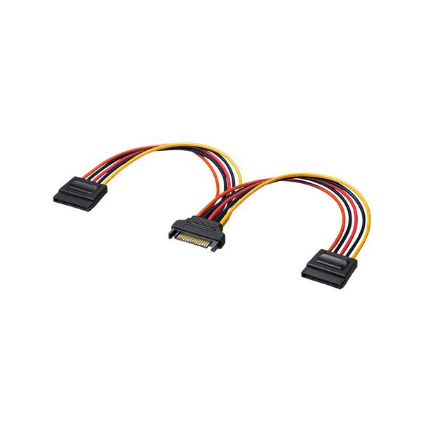 【クーポン配布中】（まとめ） サンワサプライ シリアルATA電源分岐ケーブル TK-PWSATA10-02 【×2セット】