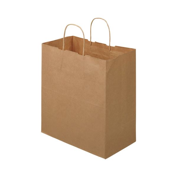 【ポイント20倍】TANOSEE 紙手提袋 丸紐マチ広・中 ヨコ320×タテ350×マチ幅180mm 茶無地 1セット(300枚:50枚×6パック)