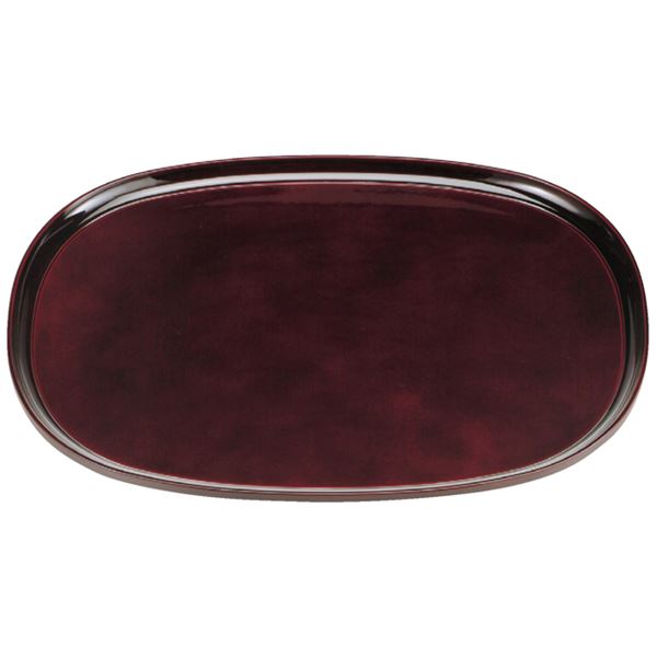 【ポイント20倍】尺4 やすらぎ小判盆/トレー 【溜毘沙門天塗】 426mm×323mm×18mm 塩ビ 〔和食 レストラ..