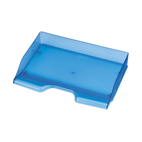 【ポイント20倍】（まとめ） セキセイ スケルトンデスクトレーA4ヨコ ブルー SSS-1340BU 1個 【×10セット】