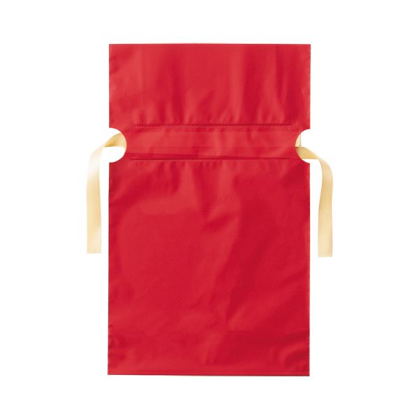 【ポイント20倍】(まとめ)店研創意 ストア・エキスプレス梨地リボン付ギフトバッグ レッド 17cm 1パック(20枚)【×10セット】