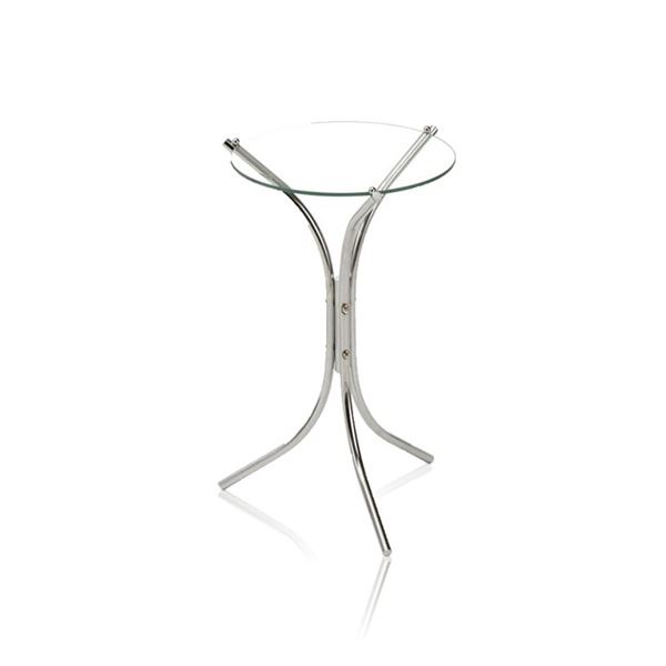 【ポイント20倍】サイドテーブル ミニテーブル 約幅31.5cm ガラス スチールパイプ 組立品 リビング ベッドルーム 組立品 リビング